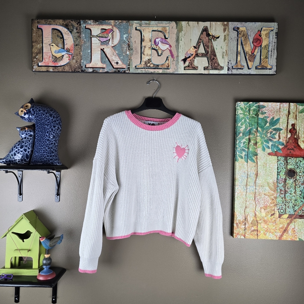 Kerri Rosenthal XOKR Anthropologie Heart Stitch Sweater XL